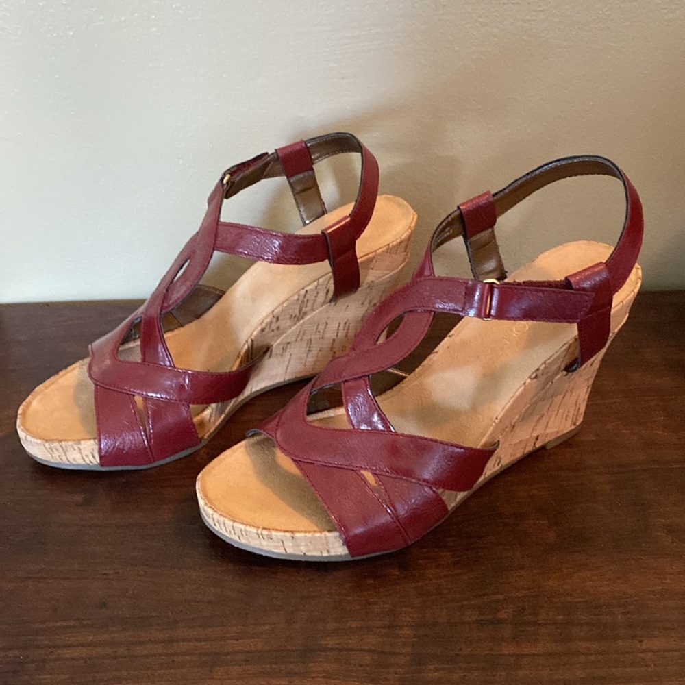 Red Aerosoles Wedge Sandals